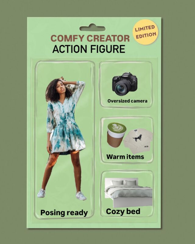 Comfy creator: pose ready and nap ready at all times 😅

Thank you for the non-ai templates @autumnwoods.author 👏🏽💚

What would your accessories be?